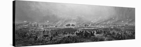 Vintage Civil War Print of the Battle of Gettysburg-Stocktrek Images-Stretched Canvas