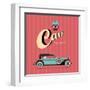 Vintage Classic Car-vector pro-Framed Art Print