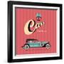 Vintage Classic Car-vector pro-Framed Art Print