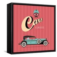 Vintage Classic Car-vector pro-Framed Stretched Canvas