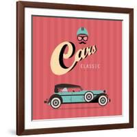 Vintage Classic Car-vector pro-Framed Art Print