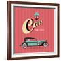 Vintage Classic Car-vector pro-Framed Art Print