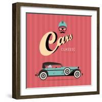 Vintage Classic Car-vector pro-Framed Art Print