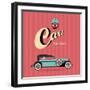 Vintage Classic Car-vector pro-Framed Art Print