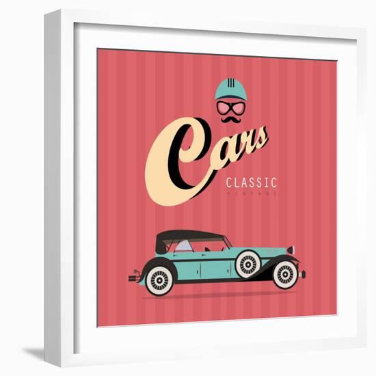 Vintage Classic Car-vector pro-Framed Art Print