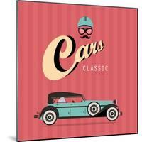 Vintage Classic Car-vector pro-Mounted Art Print