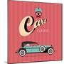 Vintage Classic Car-vector pro-Mounted Art Print