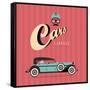 Vintage Classic Car-vector pro-Framed Stretched Canvas