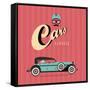 Vintage Classic Car-vector pro-Framed Stretched Canvas