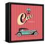 Vintage Classic Car-vector pro-Framed Stretched Canvas