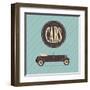 Vintage Classic Car-vector pro-Framed Art Print