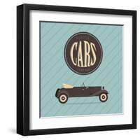 Vintage Classic Car-vector pro-Framed Art Print