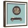 Vintage Classic Car-vector pro-Framed Premium Giclee Print