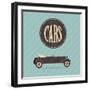 Vintage Classic Car-vector pro-Framed Premium Giclee Print