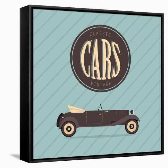 Vintage Classic Car-vector pro-Framed Stretched Canvas