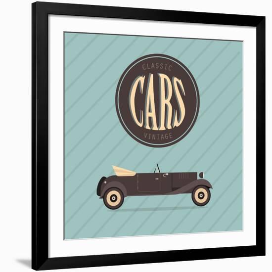 Vintage Classic Car-vector pro-Framed Art Print