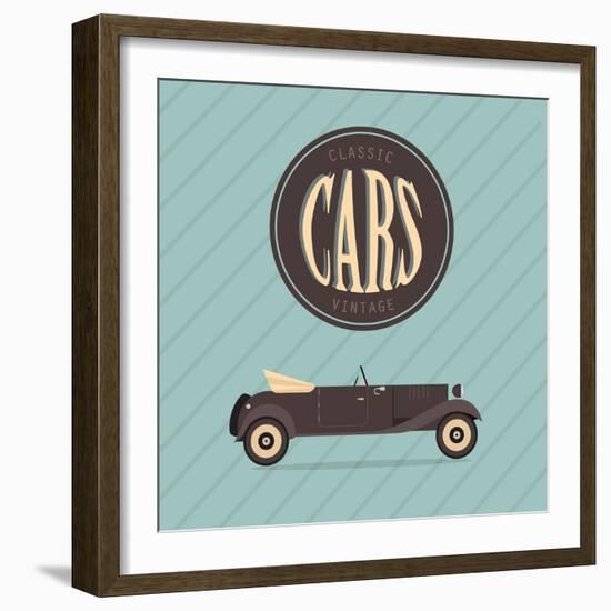 Vintage Classic Car-vector pro-Framed Art Print