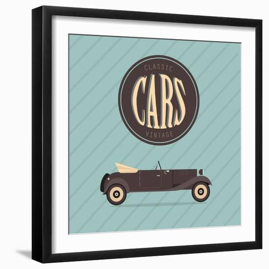 Vintage Classic Car-vector pro-Framed Art Print