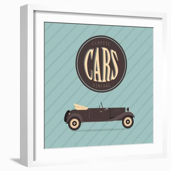 Vintage Classic Car-vector pro-Framed Art Print