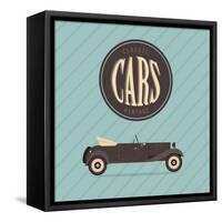 Vintage Classic Car-vector pro-Framed Stretched Canvas