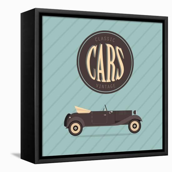 Vintage Classic Car-vector pro-Framed Stretched Canvas