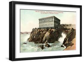 Vintage Cliff House-null-Framed Art Print