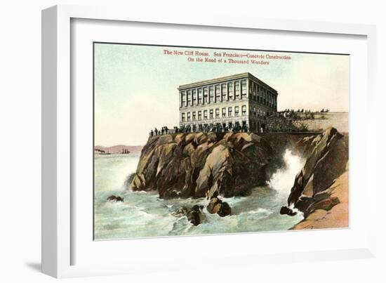 Vintage Cliff House-null-Framed Art Print