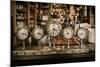 Vintage Clocks on a Bar Counter in a Pub-NejroN Photo-Mounted Photographic Print