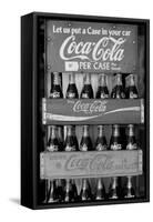 Vintage Coca Cola Bottle Cases Black White Photo Poster-null-Framed Stretched Canvas