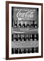 Vintage Coca Cola Bottle Cases Black White-null-Framed Photo