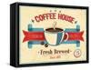 Vintage Coffee House Card-avean-Framed Stretched Canvas