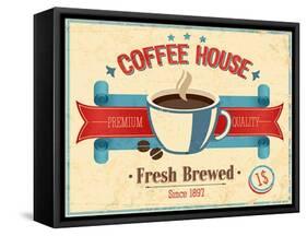 Vintage Coffee House Card-avean-Framed Stretched Canvas