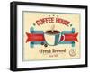 Vintage Coffee House Card-avean-Framed Art Print