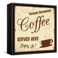 Vintage Coffee Poster-radubalint-Framed Stretched Canvas