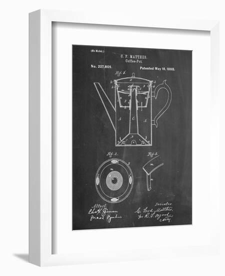 Vintage Coffee Pot Patent-null-Framed Art Print