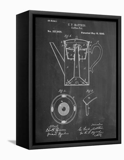 Vintage Coffee Pot Patent-null-Framed Stretched Canvas