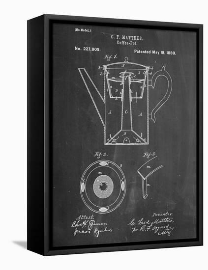 Vintage Coffee Pot Patent-null-Framed Stretched Canvas