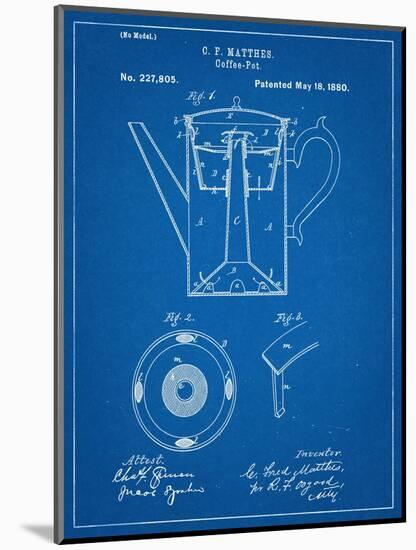 Vintage Coffee Pot Patent-null-Mounted Art Print