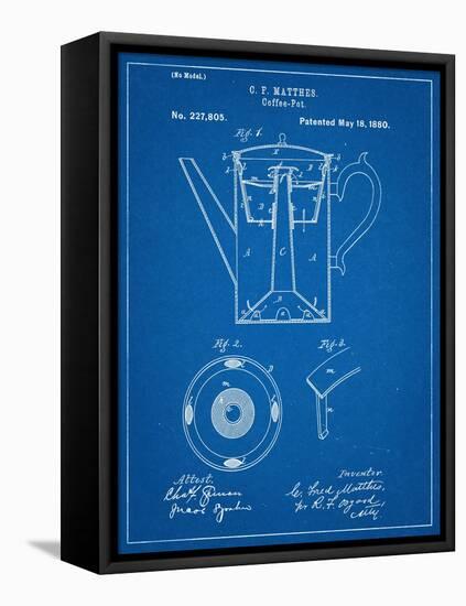 Vintage Coffee Pot Patent-null-Framed Stretched Canvas