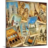 Vintage Collage - European Travel-Maugli-l-Mounted Art Print