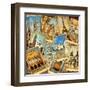 Vintage Collage - European Travel-Maugli-l-Framed Art Print