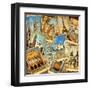 Vintage Collage - European Travel-Maugli-l-Framed Art Print