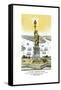 Vintage Color Architecture Print Featuring the Statue of Liberty-null-Framed Stretched Canvas