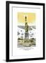 Vintage Color Architecture Print Featuring the Statue of Liberty-null-Framed Art Print