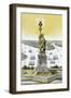 Vintage Color Architecture Print Featuring the Statue of Liberty-Stocktrek Images-Framed Art Print