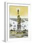 Vintage Color Architecture Print Featuring the Statue of Liberty-Stocktrek Images-Framed Art Print