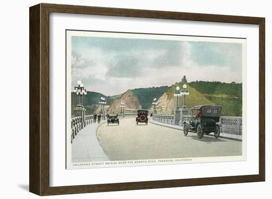 Vintage Colorado Street Bridge, Pasadena, California-null-Framed Art Print