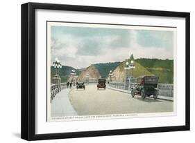 Vintage Colorado Street Bridge, Pasadena, California-null-Framed Art Print