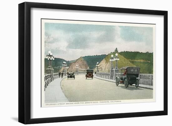 Vintage Colorado Street Bridge, Pasadena, California-null-Framed Premium Giclee Print