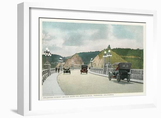 Vintage Colorado Street Bridge, Pasadena, California-null-Framed Premium Giclee Print